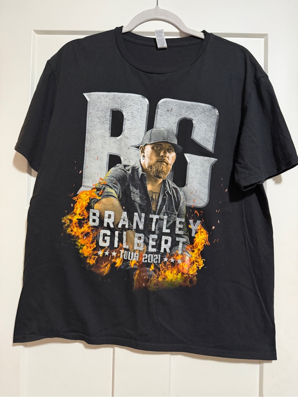 Gildan Black Brantley Gilbert Tour Graphic Tee with Flame Detail
